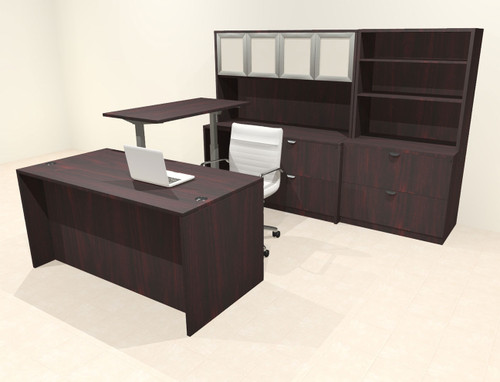 7pcs U Shaped 60"w X 102"d Modern Executive Office Desk, #OT-SUS-UH98