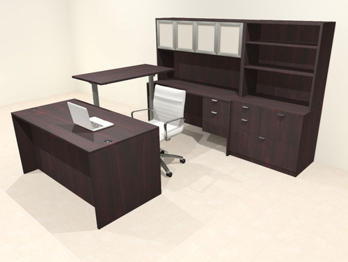 7pcs U Shaped 60"w X 102"d Modern Executive Office Desk, #OT-SUS-UH108