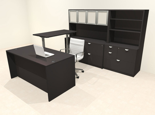 7pcs U Shaped 60"w X 102"d Modern Executive Office Desk, #OT-SUS-UH114