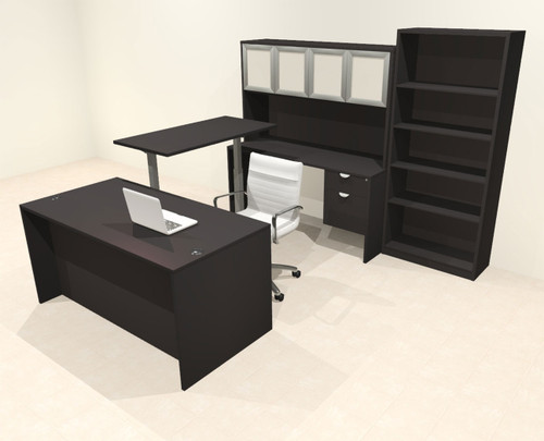 6pcs U Shaped 60"w X 102"d Modern Executive Office Desk, #OT-SUS-UH124