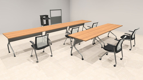 5pcs I Shape 15' Feet Nesting Training / Conference Table, #OT-SUL-T16-A