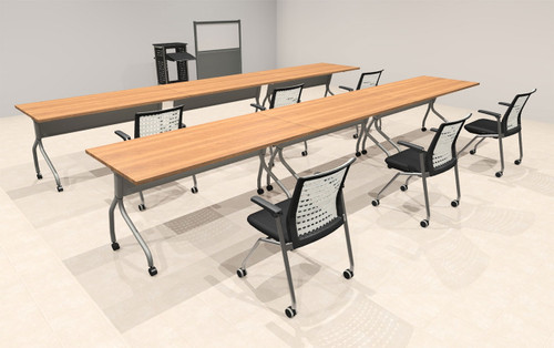 6pcs I Shape 15' Feet Nesting Training / Conference Table, #OT-SUL-T21-A