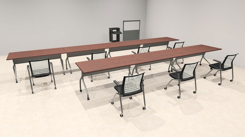 7pcs I Shape 20' Feet Nesting Training / Conference Table, #OT-SUL-T27-A