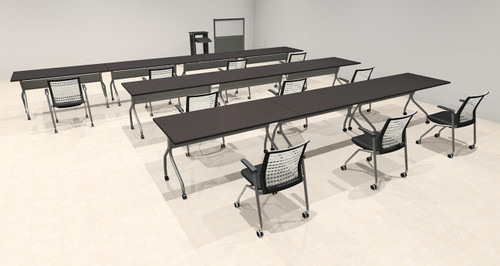 10pcs I Shape 20' Feet Nesting Training / Conference Table, #OT-SUL-T44-A