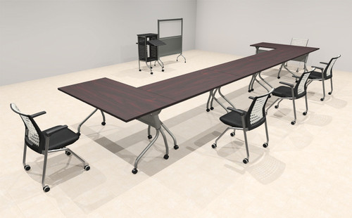 5pcs U Shape 20' Feet Nesting Training / Conference Table, #OT-SUL-T18-B