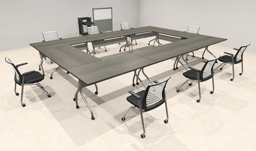 8pcs O Shape 15' Feet Nesting Training / Conference Table, #OT-SUL-T35-B