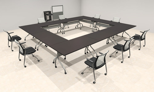 9pcs O Shape 1.5' Feet Nesting Training / Conference Table, #OT-SUL-T39-C