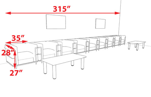 9pcs 9 Person Modern Office LeatherSoft CHAIR Set, #UF-REG-CW8-A