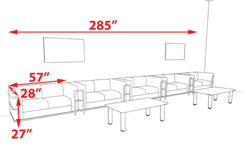 5pcs 10 Person Modern Office LeatherSoft LOVE Set, #UF-REG-LW5-A