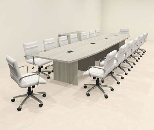 Modern Boat Shaped 18' Feet Conference Table, #OF-CON-C148