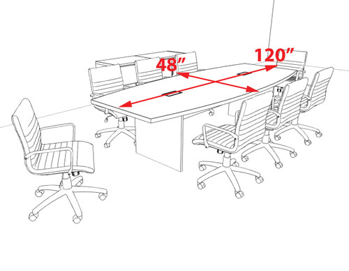 Modern Boat Shaped 10' Feet Conference Table, #OF-CON-C155