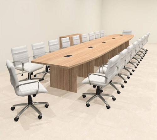 Modern Boat Shaped 22' Feet Conference Table, #OF-CON-C161