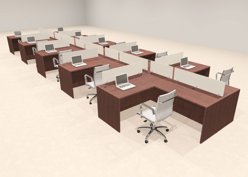10 Person Modern Divider Office Workstation Desk Set, #OT-SUL-FP92