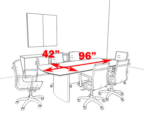 ?ÿModern Contemporary 8' Feet Conference Table, #MT-MED-C3