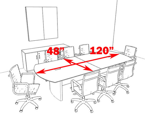 Modern Contemporary 10' Feet Conference Table, #MT-MED-C4