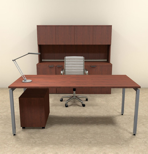 4pc Modern Contemporary Executive Office Desk Set, #OF-CON-D7
