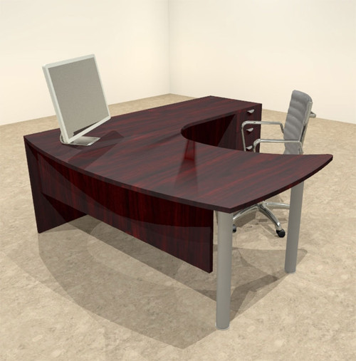 3pc L Shaped Modern Contemporary Executive Office Desk Set, #OF-CON-L13