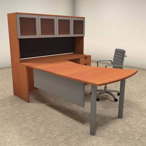 4pc L Shaped Modern Contemporary Executive Office Desk Set, #OF-CON-L21