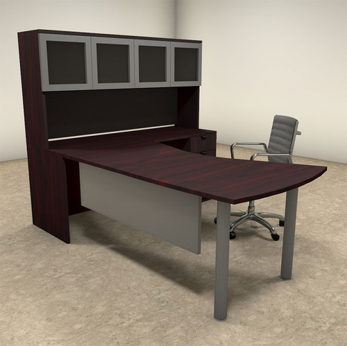 4pc L Shaped Modern Contemporary Executive Office Desk Set, #OF-CON-L23