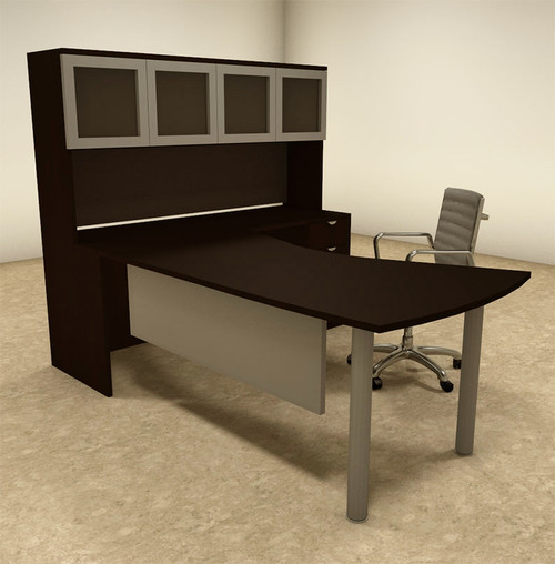 4pc L Shaped Modern Contemporary Executive Office Desk Set, #OF-CON-L25