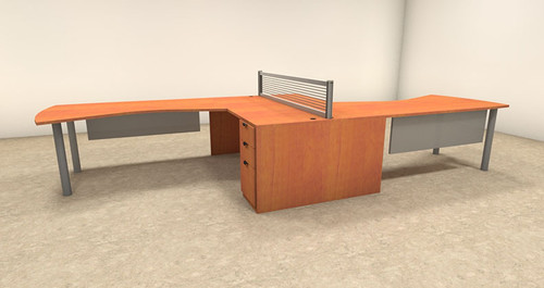 6pc L Shaped Modern Contemporary Executive Office Desk Set, #OF-CON-L6