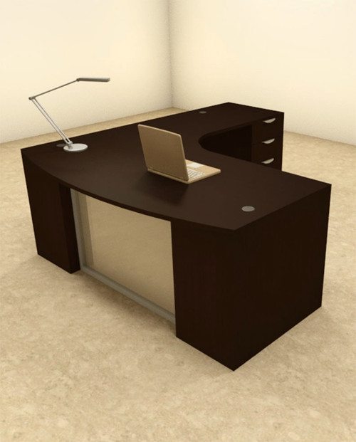 3pc L Shaped Modern Contemporary Executive Office Desk Set, #OF-CON-L60