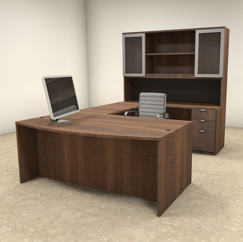 5pc U Shaped Modern Contemporary Executive Office Desk Set, #OF-CON-U29