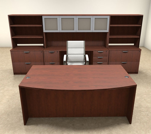 10pc Fan Front Modern Executive Office Desk Set, #OT-SUL-D14