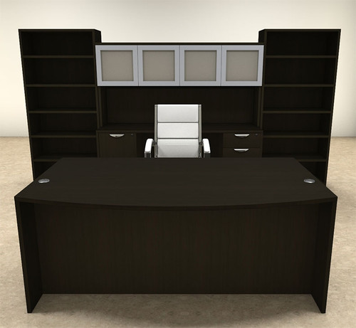 8pc Fan Front Modern Executive Office Desk Set, #OT-SUL-D20