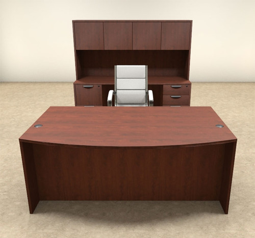 6pc Fan Front Modern Executive Office Desk Set, #OT-SUL-D6