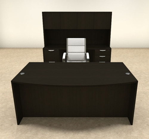 6pc Fan Front Modern Executive Office Desk Set, #OT-SUL-D8