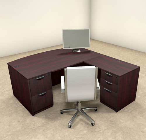 4pc L Shaped Modern Executive Office Desk, #OT-SUL-L3