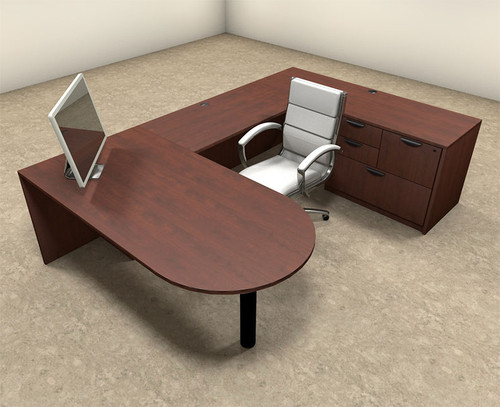 4pc U Shaped Modern Executive Office Desk, #OT-SUL-U10