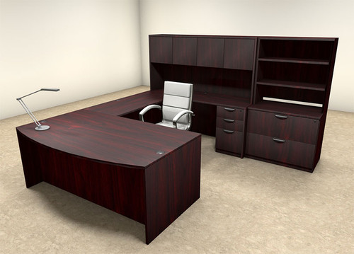 7pc U Shaped Modern Executive Office Desk, #OT-SUL-U19