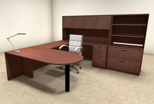 7pc U Shaped Modern Executive Office Desk, #OT-SUL-U22