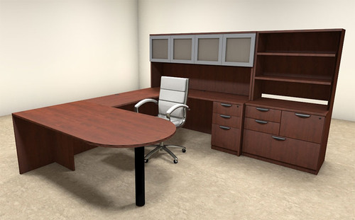 7pc U Shaped Modern Executive Office Desk, #OT-SUL-U50