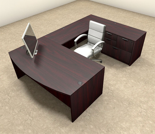 4pc U Shaped Modern Executive Office Desk, #OT-SUL-U7