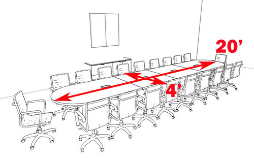 Modern Racetrack 20' Feet Conference Table, #OF-CON-C30