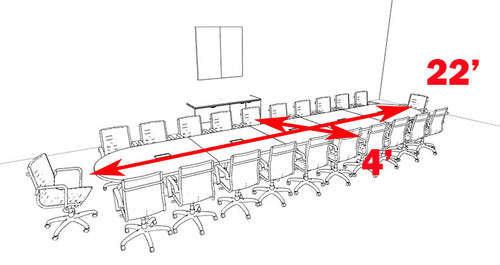 Modern Racetrack 22' Feet Conference Table, #OF-CON-C35