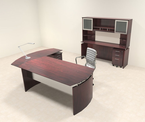 5pc Modern Contemporary L Shaped Executive Office Desk Set, #MT-MED-O41