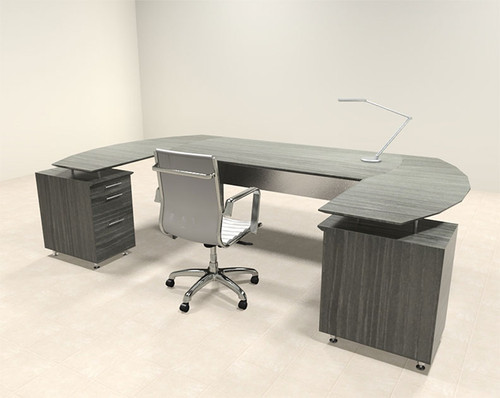 3pc Modern Contemporary U Shaped Executive Office Desk Set, #MT-MED-O7