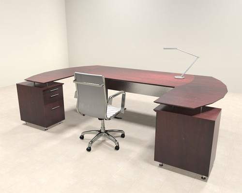 3pc Modern Contemporary U Shaped Executive Office Desk Set, #MT-MED-O8