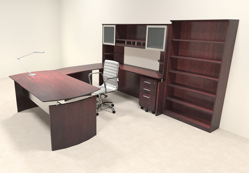 6pc Modern Contemporary U Shaped Executive Office Desk Set, #MT-MED-U8