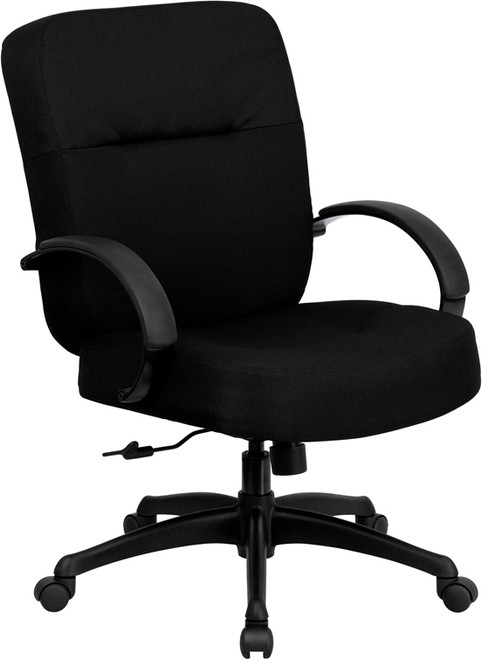 Big & Tall 400 lb. Capacity Big & Tall Black Fabric Office Chair with Arms and Extra WIDE Seat , #FF-0302-14