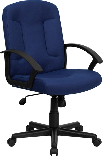 Mid-Back Navy Fabric Executive Chair with Nylon Arms , #FF-0268-14