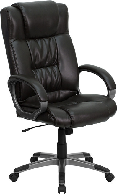 High Back Espresso Brown Leather Executive Office Chair , #FF-0211-14