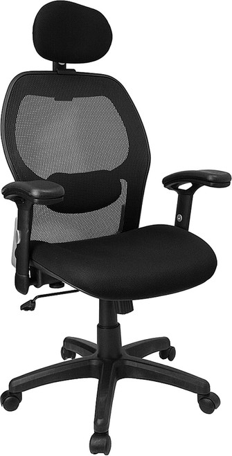 High Back Super Mesh Office Chair with Black Fabric Seat , #FF-0024-14
