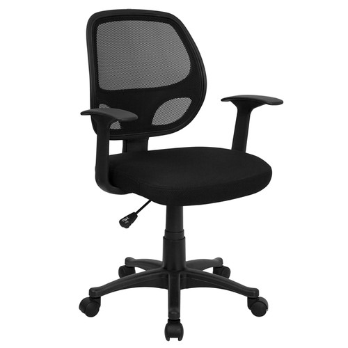 Mid-Back Black Mesh Computer Chair , #FF-0010-14