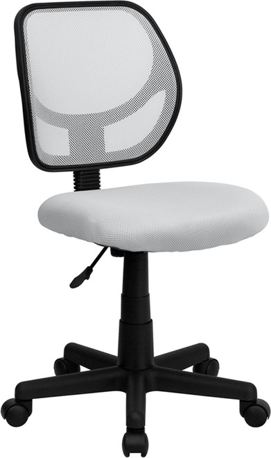 Mid-Back White Mesh Task Chair and Computer Chair , #FF-0053-14