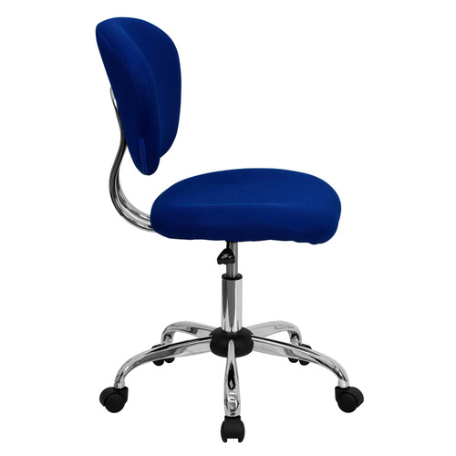 Mid-Back Blue Mesh Task Chair with Chrome Base , #FF-0106-14